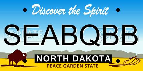 SEABQBB North Dakota License Plate