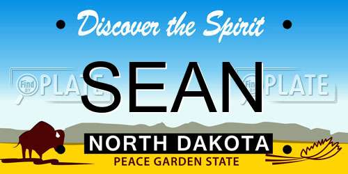 SEAN North Dakota License Plate