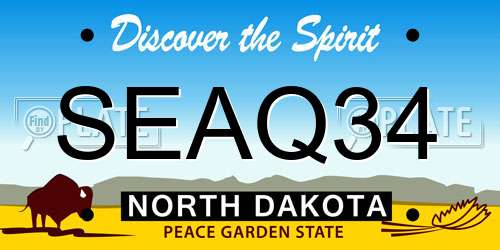 SEAQ34 North Dakota License Plate