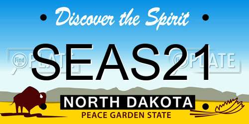 SEAS21 North Dakota License Plate