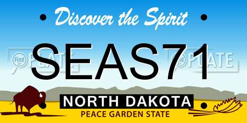 SEAS71 North Dakota License Plate