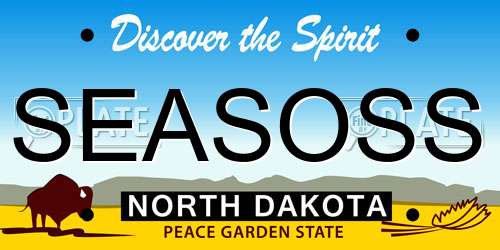 SEASOSS North Dakota License Plate