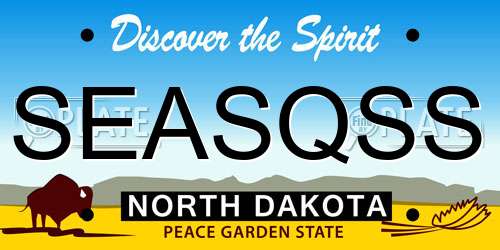 SEASQSS North Dakota License Plate