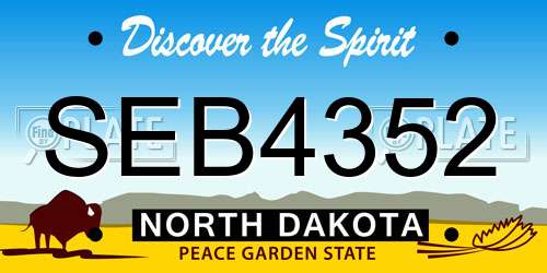 SEB4352 North Dakota License Plate