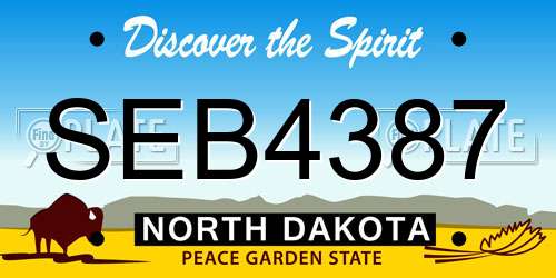 SEB4387 North Dakota License Plate