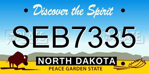 SEB7335 North Dakota License Plate