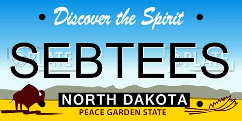 SEBTEES North Dakota License Plate