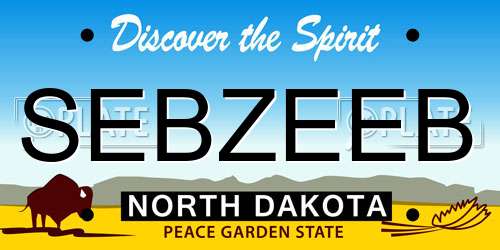 SEBZEEB North Dakota License Plate