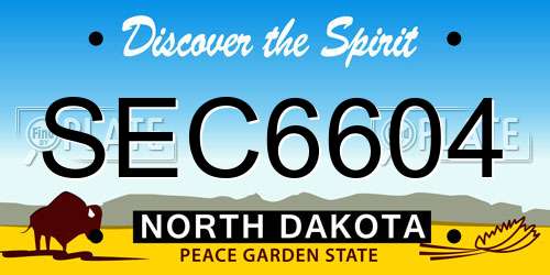 SEC6604 North Dakota License Plate