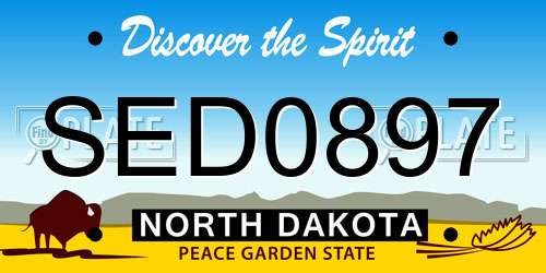 SED0897 North Dakota License Plate