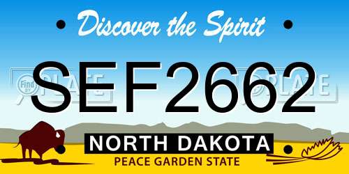 SEF2662 North Dakota License Plate