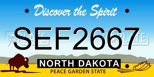 SEF2667 North Dakota License Plate