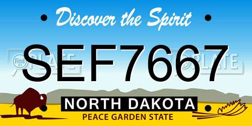 SEF7667 North Dakota License Plate