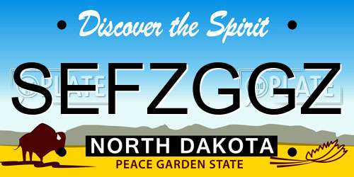 SEFZGGZ North Dakota License Plate