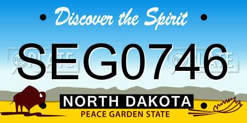 SEG0746 North Dakota License Plate