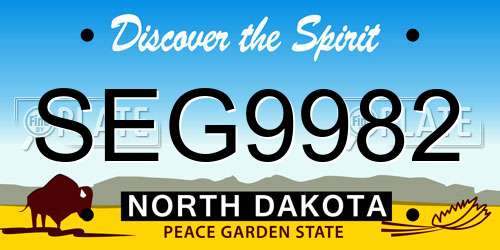 SEG9982 North Dakota License Plate