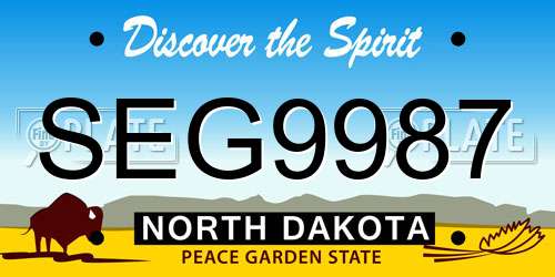 SEG9987 North Dakota License Plate