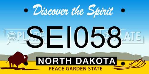 SEI058 North Dakota License Plate