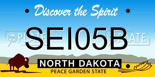 SEI05B North Dakota License Plate