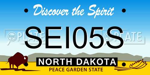 SEI05S North Dakota License Plate