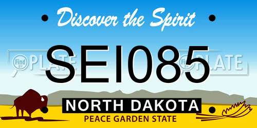 SEI085 North Dakota License Plate
