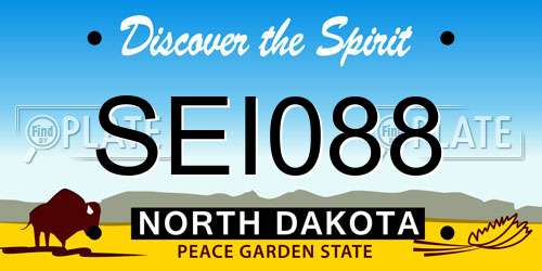 SEI088 North Dakota License Plate