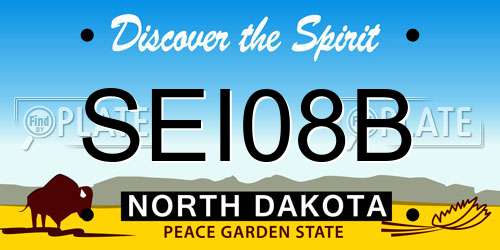SEI08B North Dakota License Plate