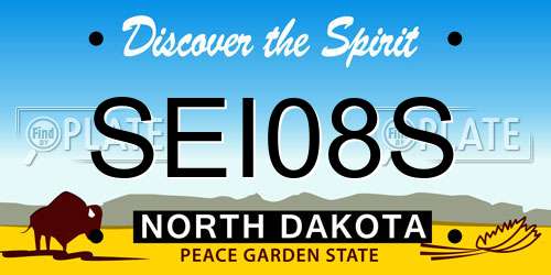 SEI08S North Dakota License Plate