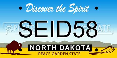 SEID58 North Dakota License Plate