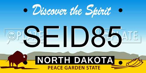 SEID85 North Dakota License Plate