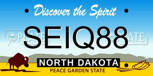 SEIQ88 North Dakota License Plate