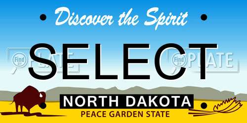 SELECT North Dakota License Plate