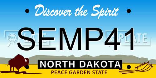 SEMP41 North Dakota License Plate