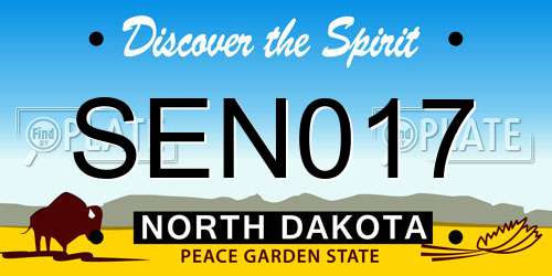 SEN017 North Dakota License Plate