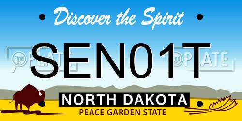 SEN01T North Dakota License Plate