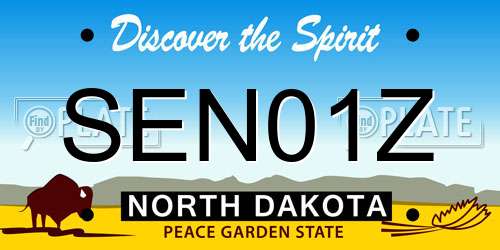 SEN01Z North Dakota License Plate