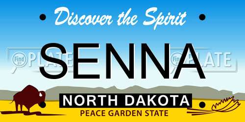 SENNA North Dakota License Plate