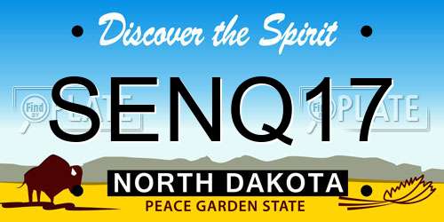 SENQ17 North Dakota License Plate