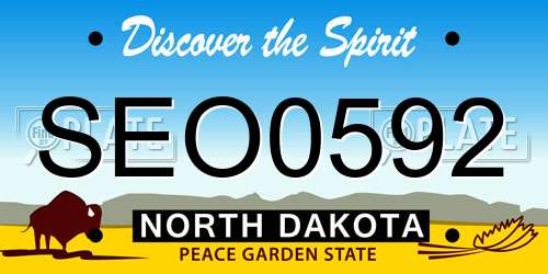 SEO0592 North Dakota License Plate