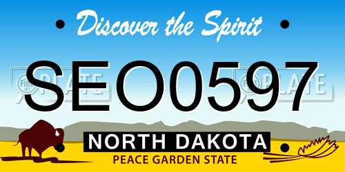 SEO0597 North Dakota License Plate