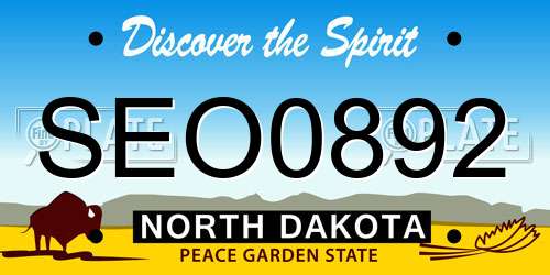 SEO0892 North Dakota License Plate
