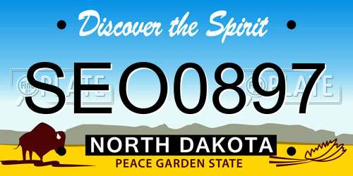 SEO0897 North Dakota License Plate