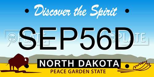 SEP56D North Dakota License Plate