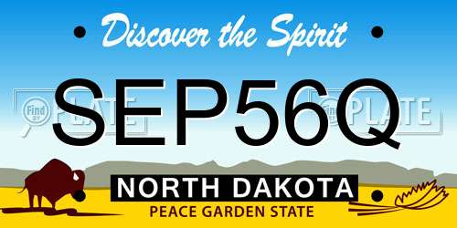 SEP56Q North Dakota License Plate