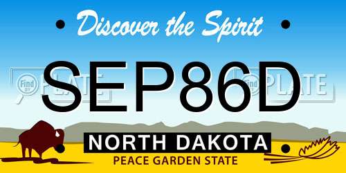 SEP86D North Dakota License Plate