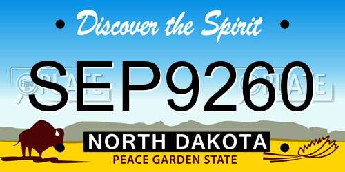 SEP9260 North Dakota License Plate
