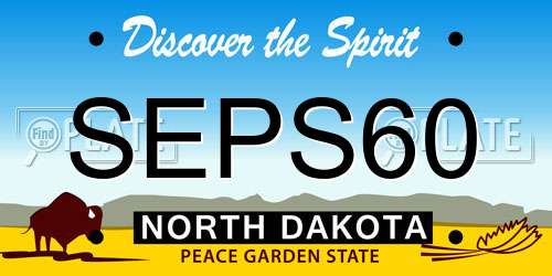 SEPS60 North Dakota License Plate