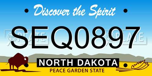 SEQ0897 North Dakota License Plate