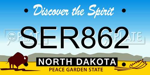SER862 North Dakota License Plate