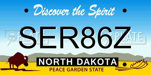 SER86Z North Dakota License Plate